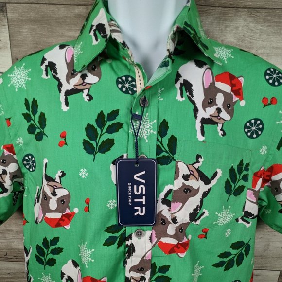 VSTR* Men's Short Sleeve Button Down Curved Hem Chest Pocket Shirt~ Size Small - Picture 3 of 11